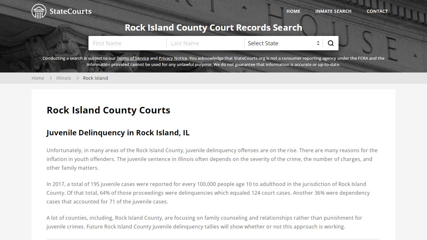 Rock Island County, IL Courts - Records & Cases - StateCourts